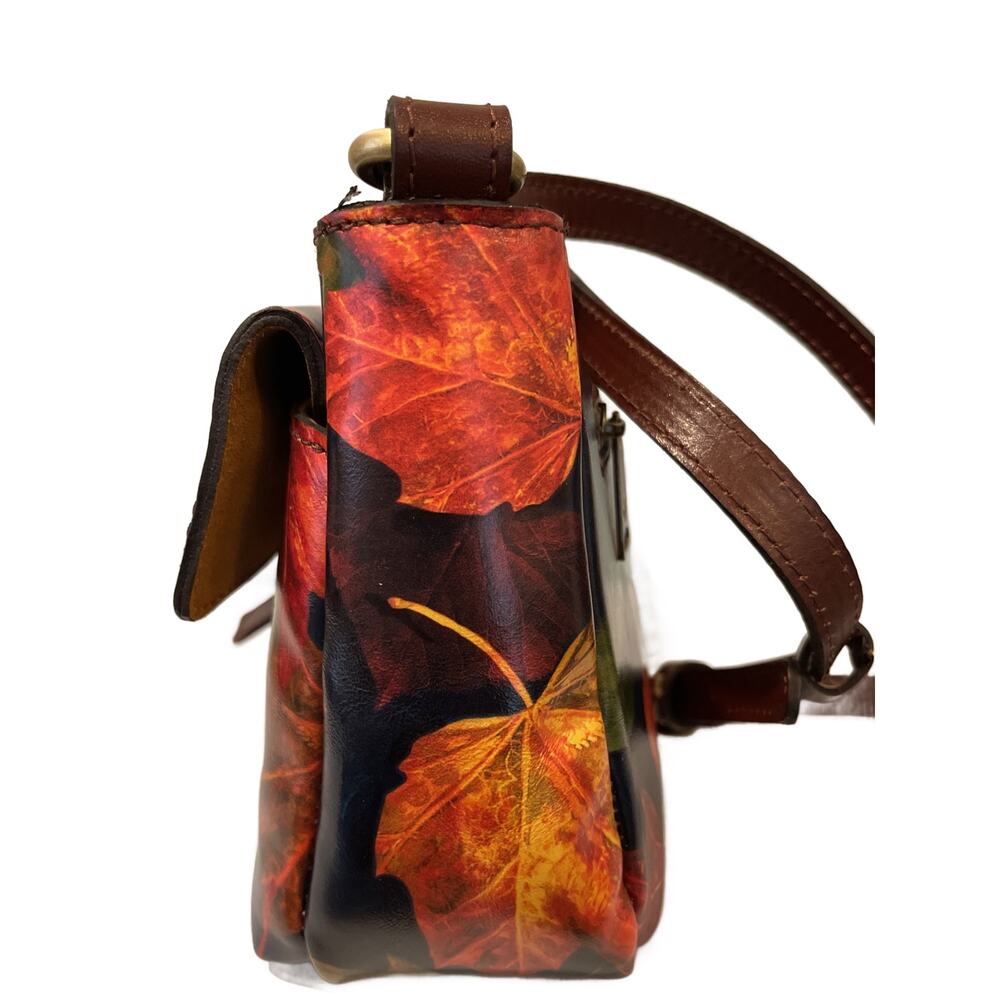 Patricia Nash Maple Leaf Pattern Leather Handbag Rare - Picture 5 of 15